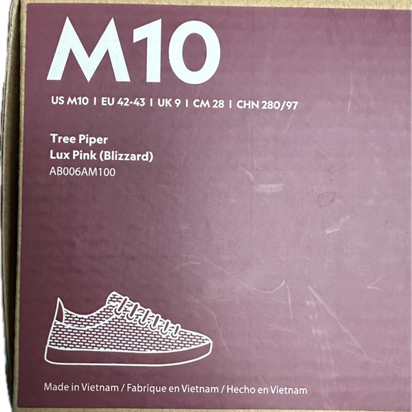 NEW Allbirds Tree Piper- M10 Lux Pink (Blizzard) EU 42-43 - Picture 3 of 5